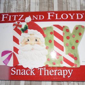 Fitz and Floyd Jolly Santa Tray NEW